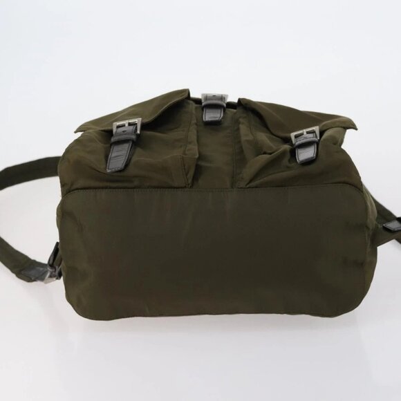 PRADA Backpack Nylon Khaki Silver Auth 150289 main image 7